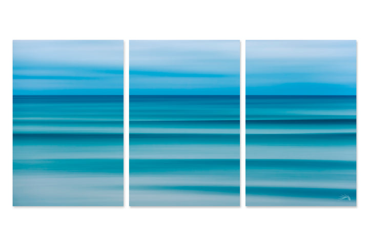 Azure Blur - 24x48 Triptych- Gloss